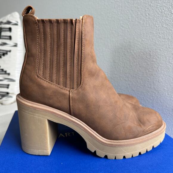 Dolce Vita Jade Chelsea Platform Boot Size 7.5 Camel Brown - Picture 1 of 11